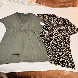 Olive Green and Animal Print CK dresses